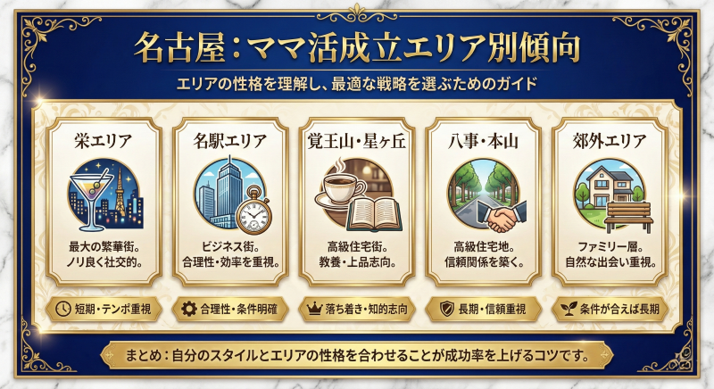 愛知・名古屋のエリア別ママ活成立傾向