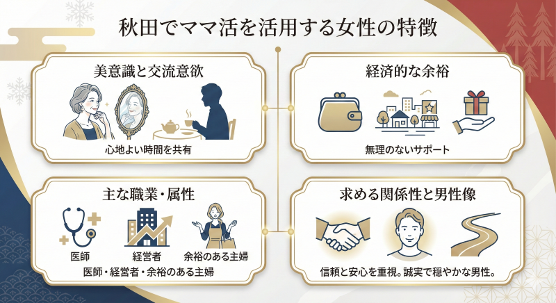 秋田でママ活する女性の特徴