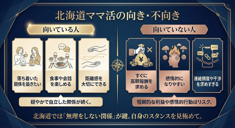 北海道ママ活に向いている人・向いていない人