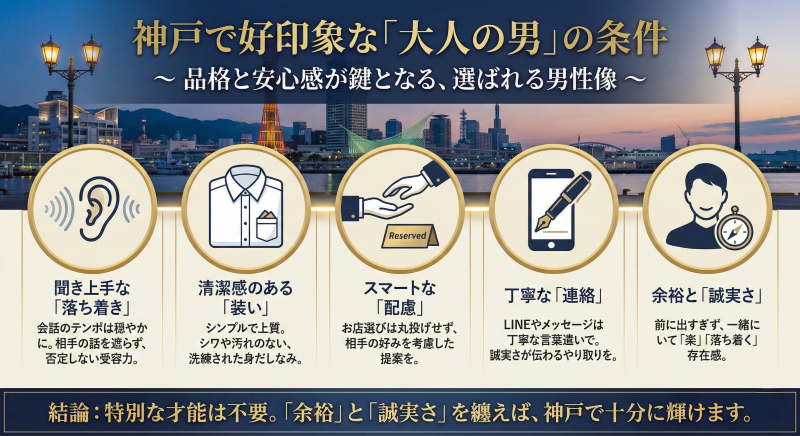 神戸ママ活で好印象をもたれるタイプ