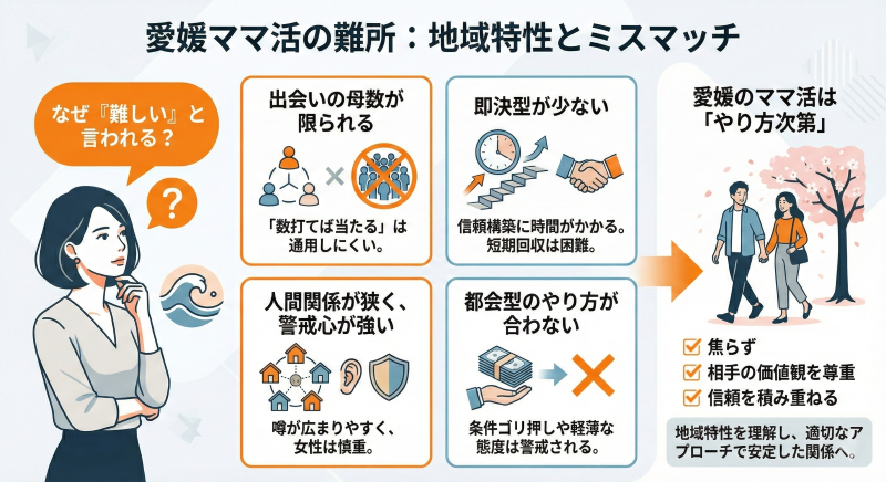 愛媛ママ活が難しいといわれる理由