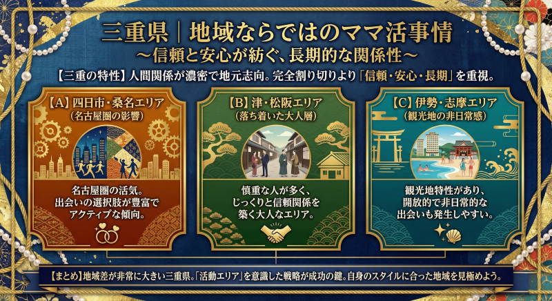 三重でママ活する際のエリアの特徴