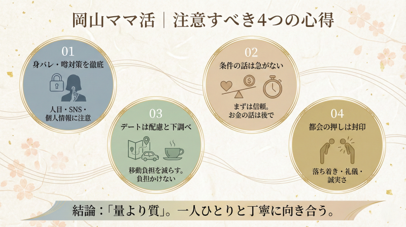 岡山ママ活の注意点