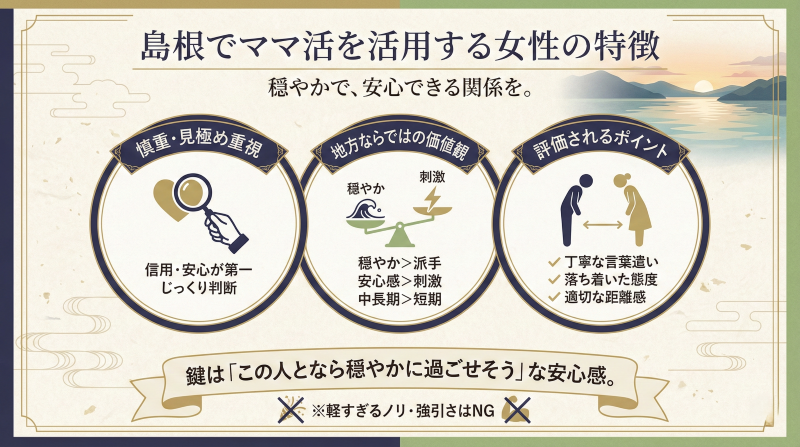 島根でママ活する女性の特徴