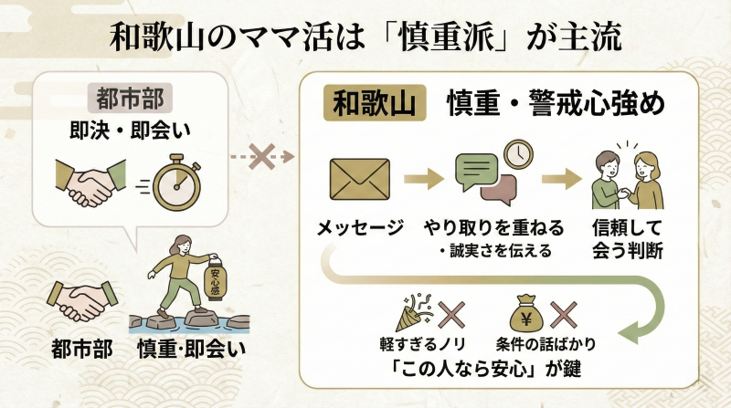 和歌山のママ活は慎重派