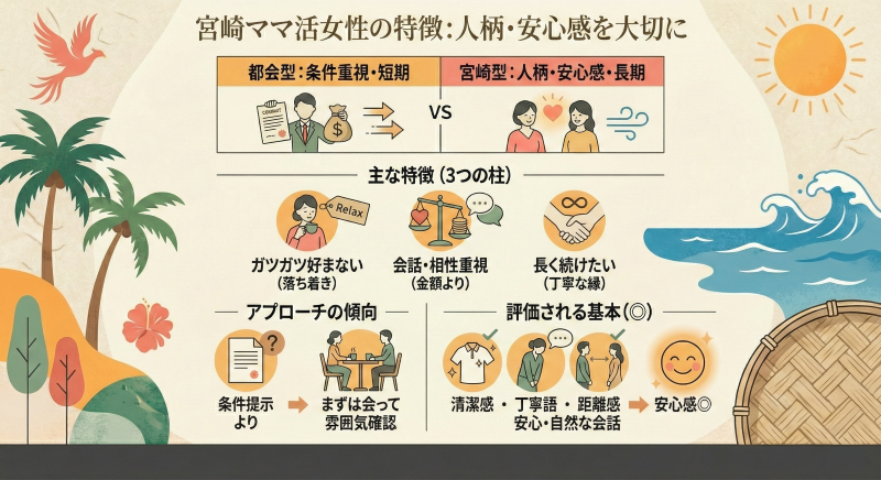 宮崎ママ活女性の特徴