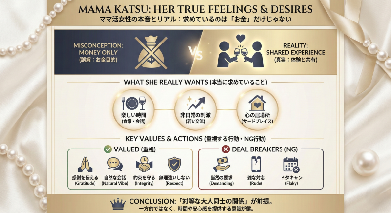 ママ活で女性が求めていること