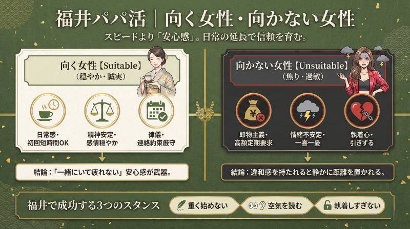 福井でパパ活する女性の特徴