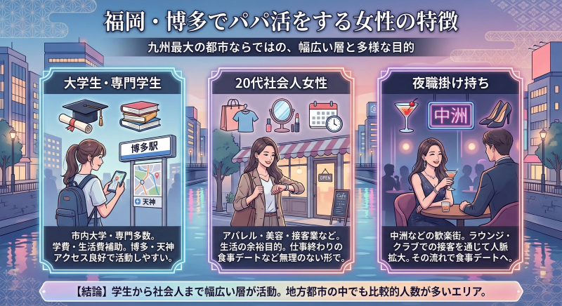 福岡博多でパパ活する女性
