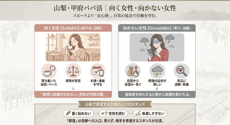 甲府でパパ活する女性の特徴