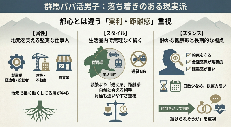群馬・前橋でのパパ活男性の特徴