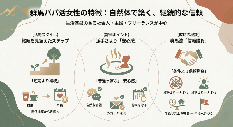 群馬・前橋でのパパ活女性の特徴