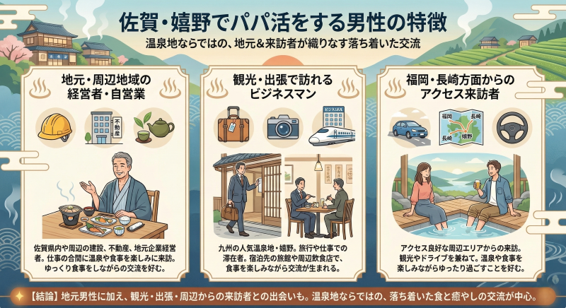 佐賀嬉野でパパ活する男性の特徴