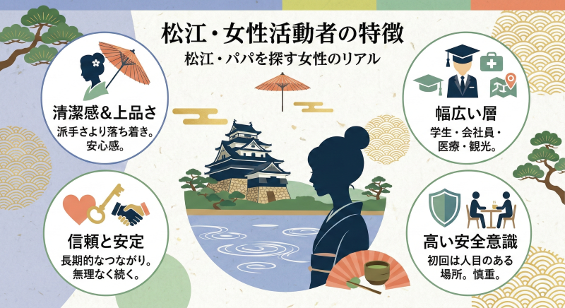 島根松江でパパ活する女性の特徴