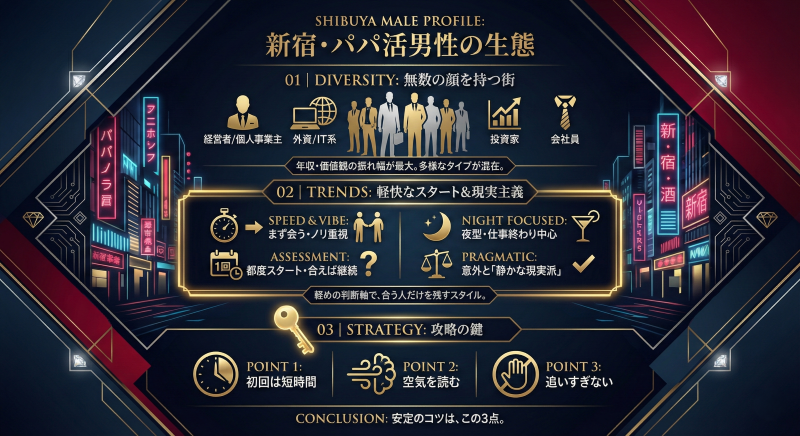 新宿でパパ活する男性の特徴