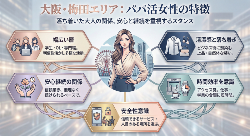 梅田・大阪でパパ活する女性の特徴