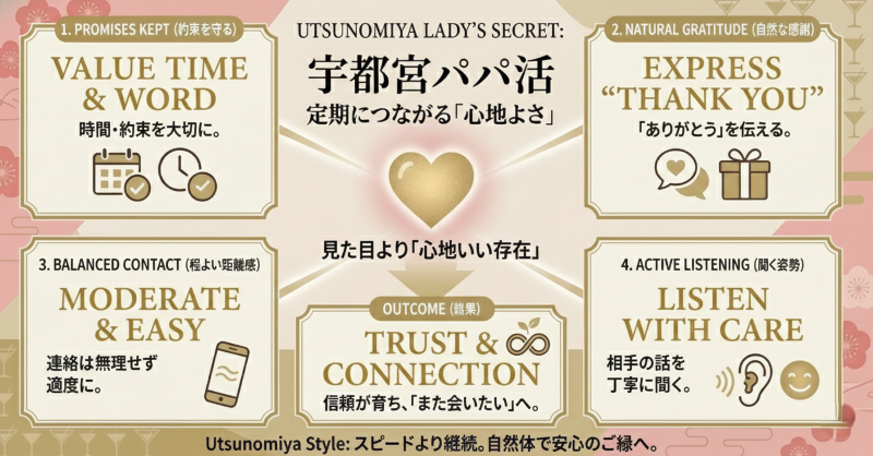 宇都宮パパ活で定期につなげるには