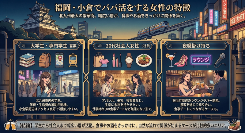 小倉でパパ活する女性の特徴