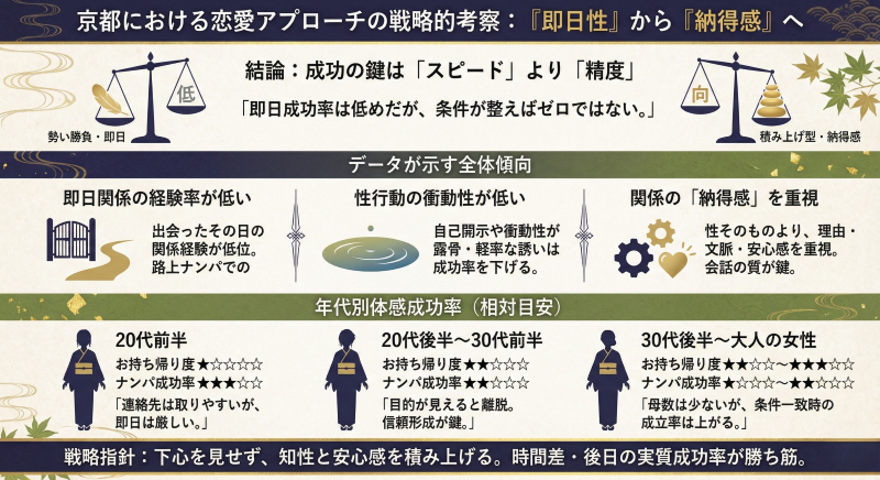 京都の女性のナンパ成功率・お持ち帰り率