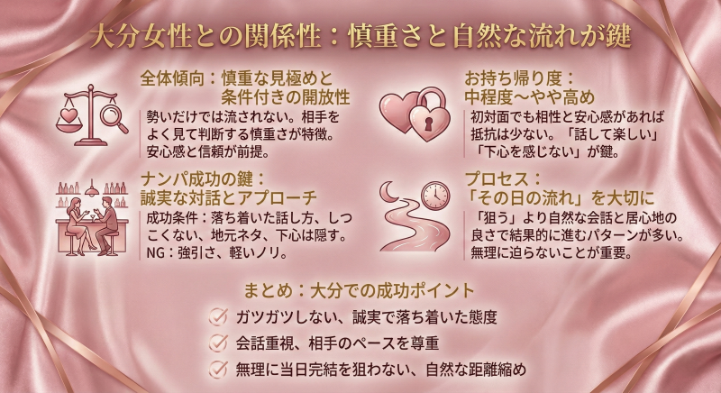 大分女性のナンパ成功率・お持ち帰り率