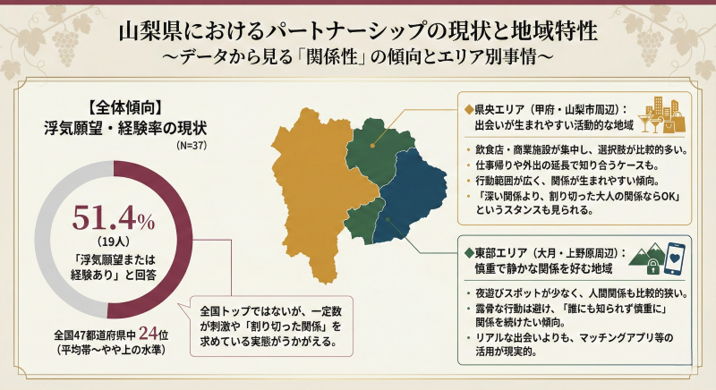 山梨の浮気や不倫の傾向